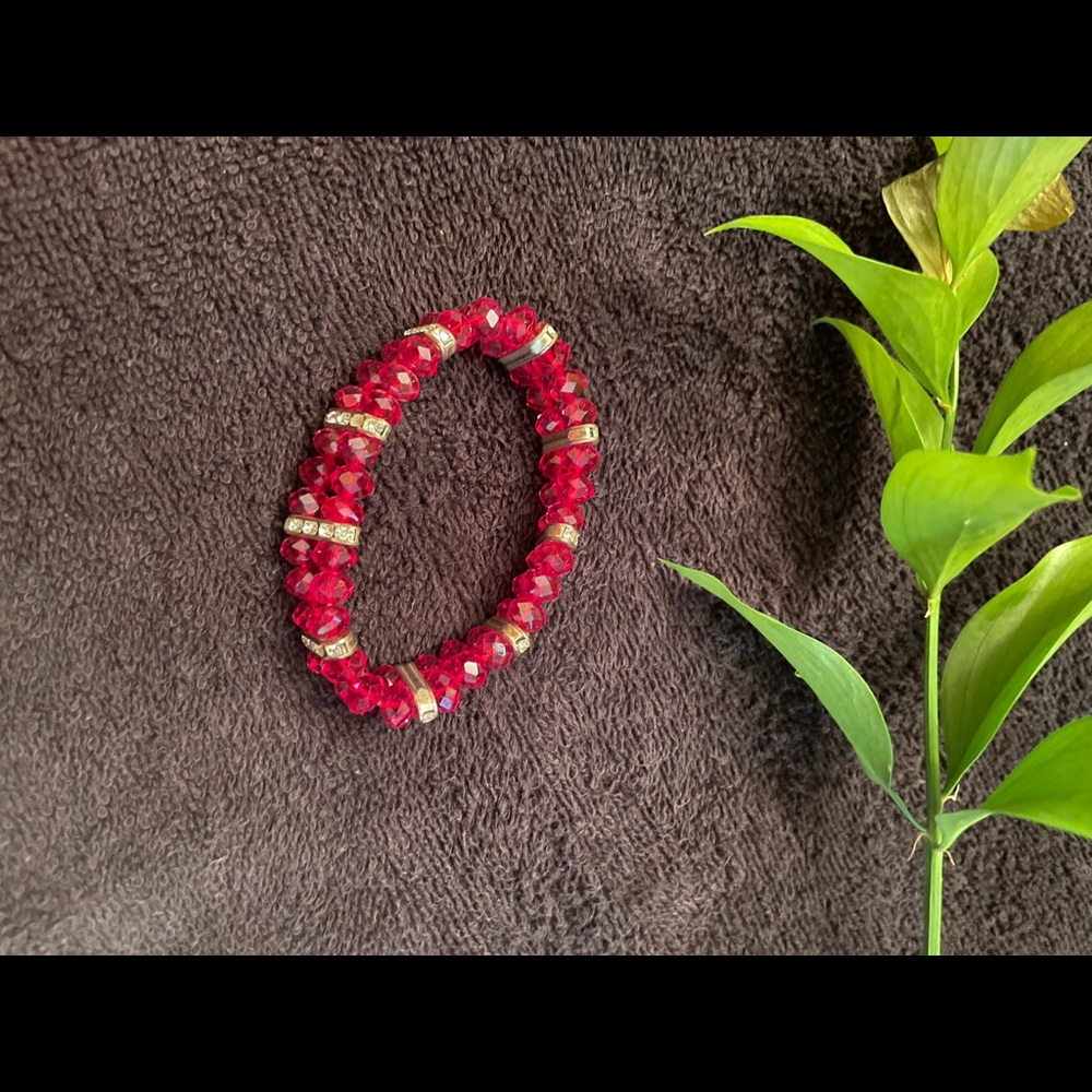 Red rhinestone bracelet